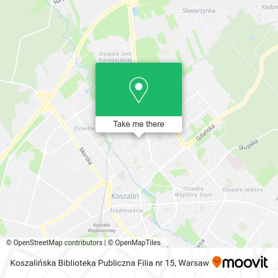 Карта Koszalińska Biblioteka Publiczna Filia nr 15