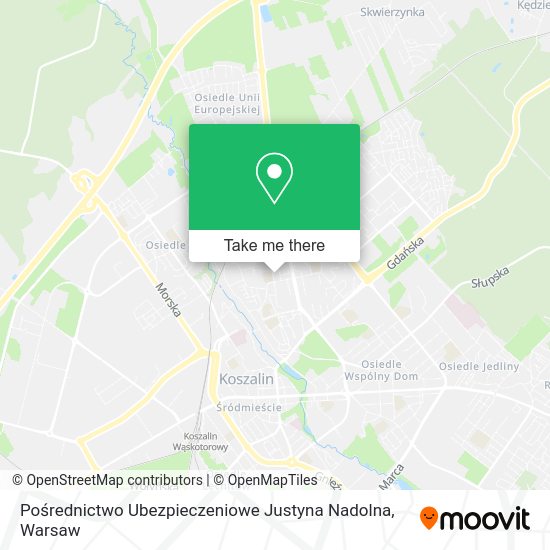 Pośrednictwo Ubezpieczeniowe Justyna Nadolna map