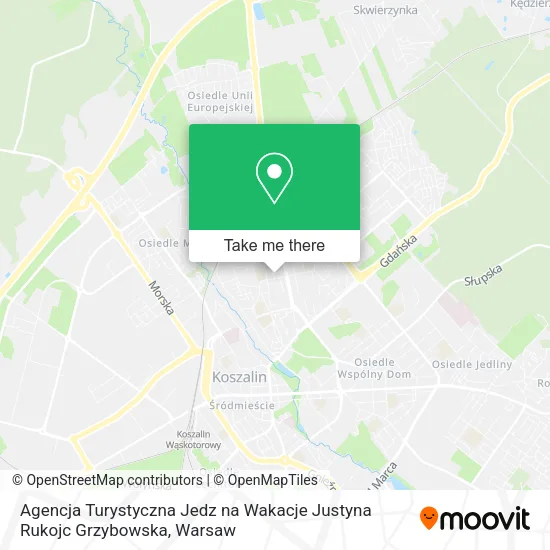 Agencja Turystyczna Jedz na Wakacje Justyna Rukojc Grzybowska map