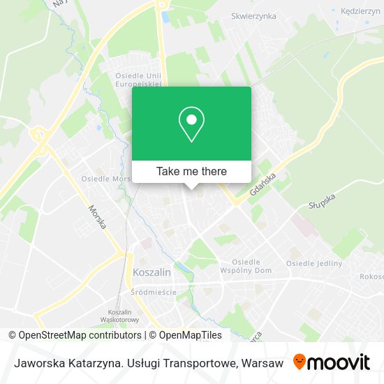 Jaworska Katarzyna. Usługi Transportowe map