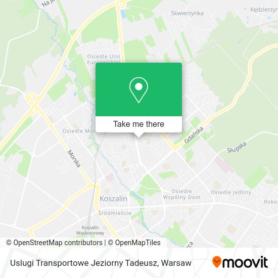 Uslugi Transportowe Jeziorny Tadeusz map