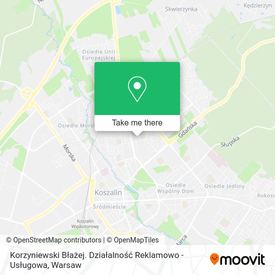 Korzyniewski Błażej. Działalność Reklamowo - Usługowa map