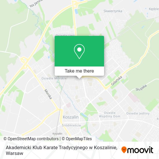 Карта Akademicki Klub Karate Tradycyjnego w Koszalinie