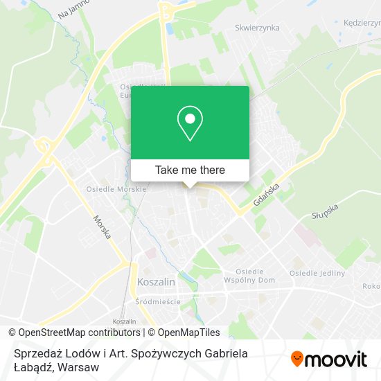 Sprzedaż Lodów i Art. Spożywczych Gabriela Łabądź map