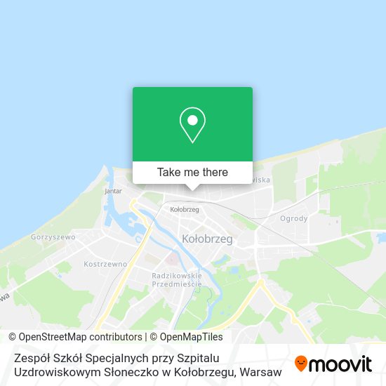 Zespół Szkół Specjalnych przy Szpitalu Uzdrowiskowym Słoneczko w Kołobrzegu map