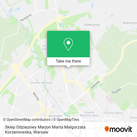 Sklep Odziezowy Marjon Marta Malgorzata Korzeniowska map