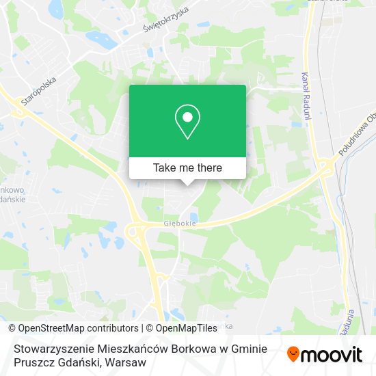 Stowarzyszenie Mieszkańców Borkowa w Gminie Pruszcz Gdański map