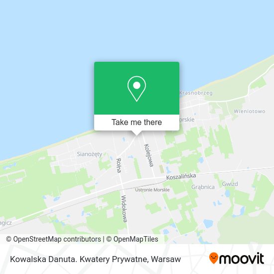 Kowalska Danuta. Kwatery Prywatne map