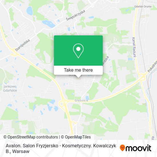 Avalon. Salon Fryzjersko - Kosmetyczny. Kowalczyk B. map