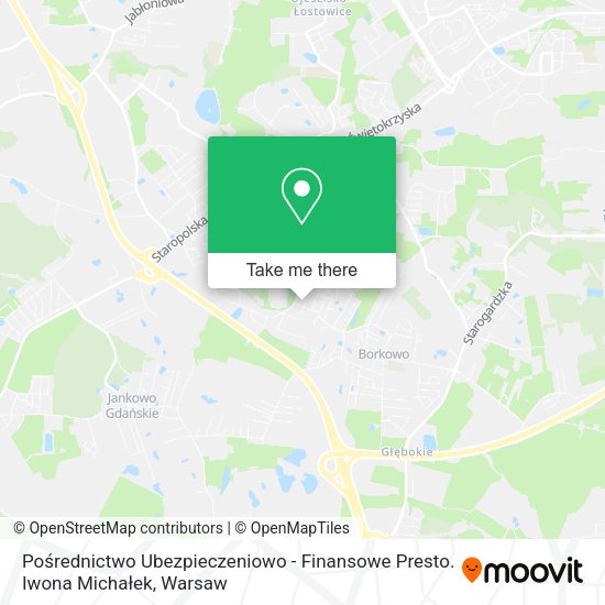 Pośrednictwo Ubezpieczeniowo - Finansowe Presto. Iwona Michałek map