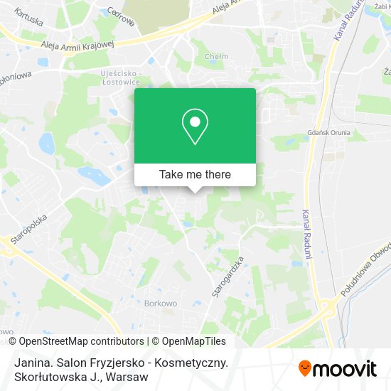 Janina. Salon Fryzjersko - Kosmetyczny. Skorłutowska J. map