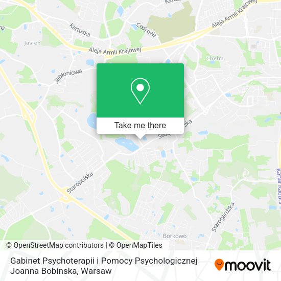 Gabinet Psychoterapii i Pomocy Psychologicznej Joanna Bobinska map