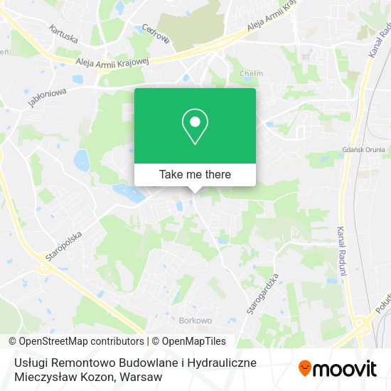 Usługi Remontowo Budowlane i Hydrauliczne Mieczysław Kozon map