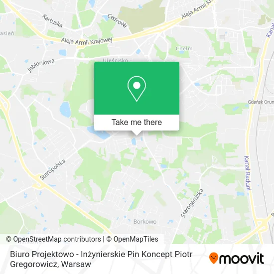 Карта Biuro Projektowo - Inżynierskie Pin Koncept Piotr Gregorowicz