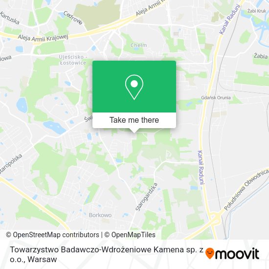 Towarzystwo Badawczo-Wdrożeniowe Kamena sp. z o.o. map