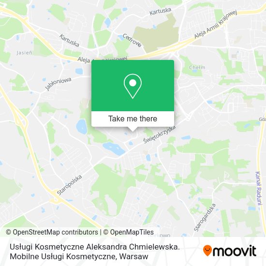 Usługi Kosmetyczne Aleksandra Chmielewska. Mobilne Usługi Kosmetyczne map