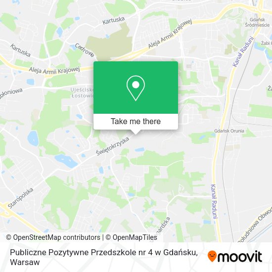 Publiczne Pozytywne Przedszkole nr 4 w Gdańsku map