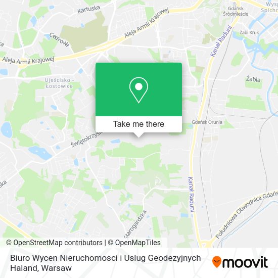 Карта Biuro Wycen Nieruchomosci i Uslug Geodezyjnych Haland