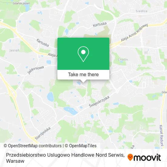 Карта Przedsiebiorstwo Uslugowo Handlowe Nord Serwis