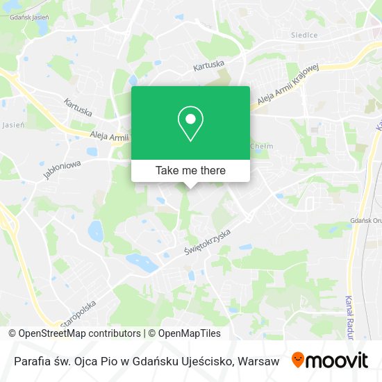 Parafia św. Ojca Pio w Gdańsku Ujeścisko map