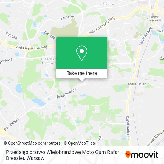 Карта Przedsiębiorstwo Wielobranżowe Moto Gum Rafał Dreszler