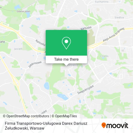 Firma Transportowo-Usługowa Darex Dariusz Żełudkowski map