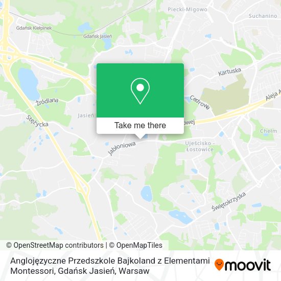 Anglojęzyczne Przedszkole Bajkoland z Elementami Montessori, Gdańsk Jasień map