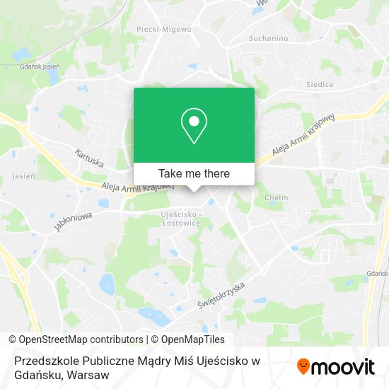 Przedszkole Publiczne Mądry Miś Ujeścisko w Gdańsku map