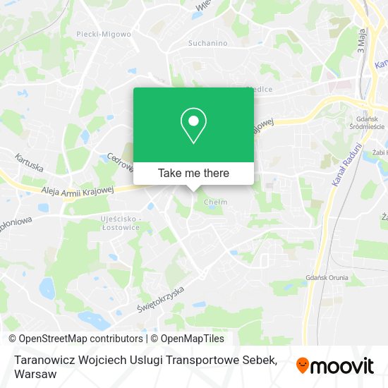 Карта Taranowicz Wojciech Uslugi Transportowe Sebek