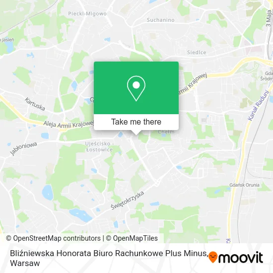 Карта Bliźniewska Honorata Biuro Rachunkowe Plus Minus