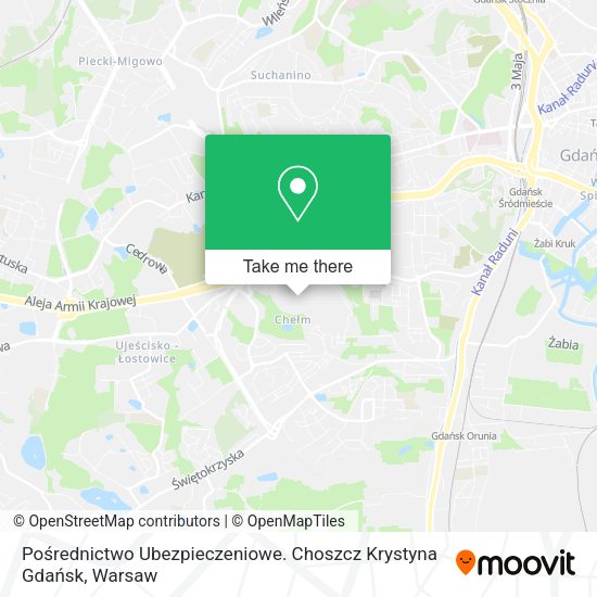 Pośrednictwo Ubezpieczeniowe. Choszcz Krystyna Gdańsk map