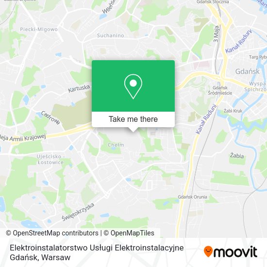 Elektroinstalatorstwo Usługi Elektroinstalacyjne Gdańsk map