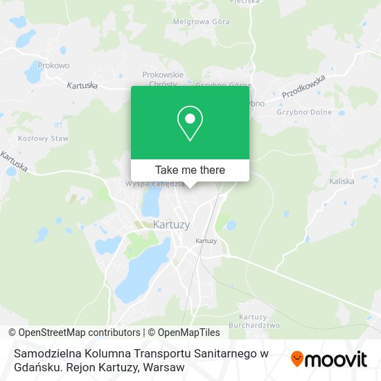 Samodzielna Kolumna Transportu Sanitarnego w Gdańsku. Rejon Kartuzy map