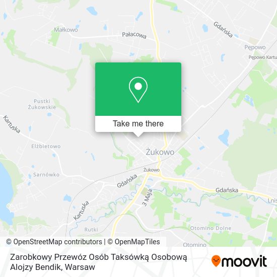 Zarobkowy Przewóz Osób Taksówką Osobową Alojzy Bendik map