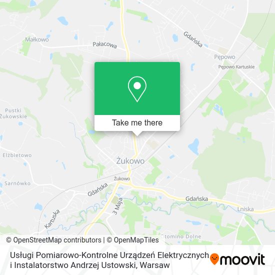 Usługi Pomiarowo-Kontrolne Urządzeń Elektrycznych i Instalatorstwo Andrzej Ustowski map