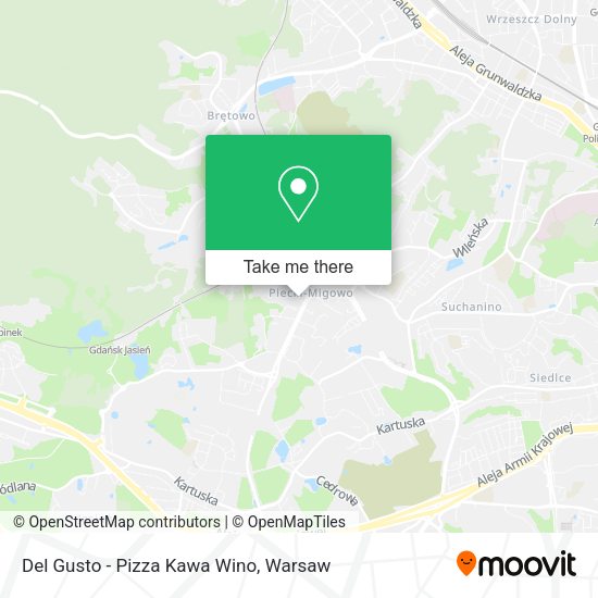 Del Gusto - Pizza Kawa Wino map