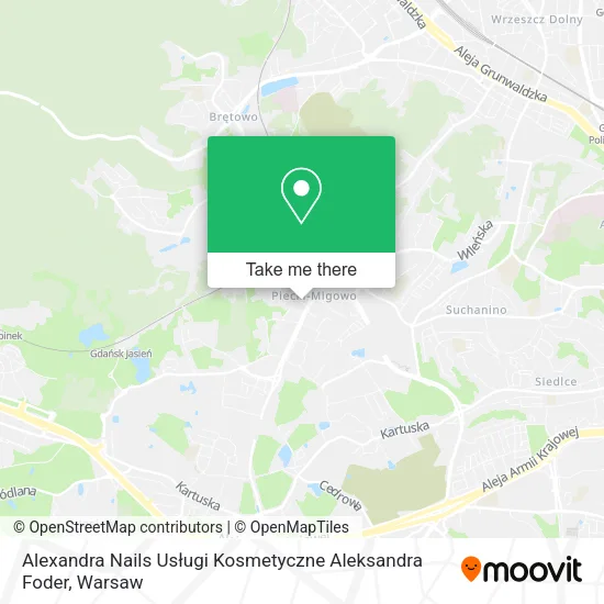 Карта Alexandra Nails Usługi Kosmetyczne Aleksandra Foder