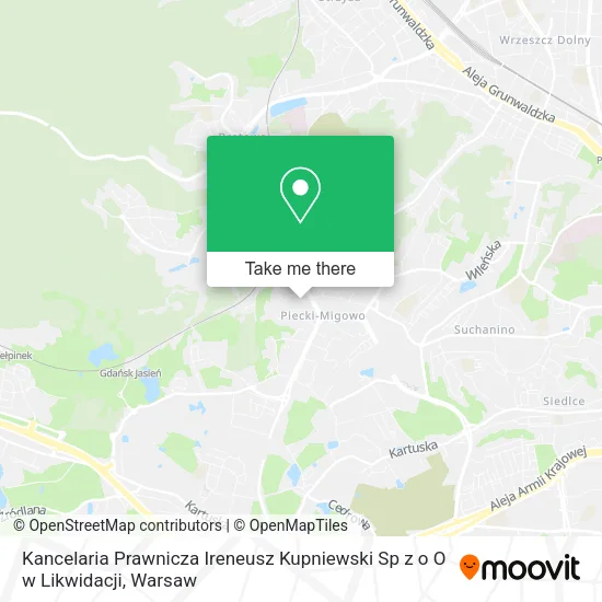Карта Kancelaria Prawnicza Ireneusz Kupniewski Sp z o O w Likwidacji