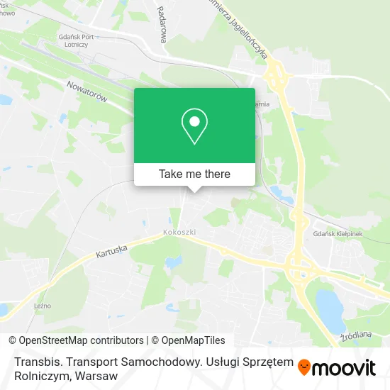 Карта Transbis. Transport Samochodowy. Usługi Sprzętem Rolniczym