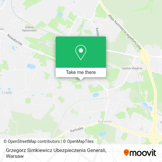 Карта Grzegorz Simkiewicz Ubezpieczenia Generali