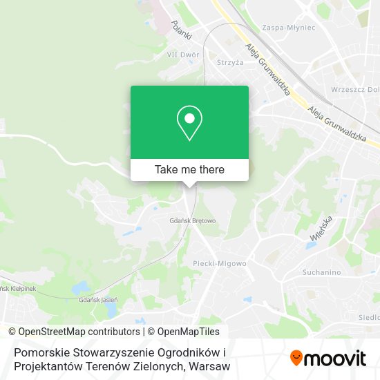 Pomorskie Stowarzyszenie Ogrodników i Projektantów Terenów Zielonych map