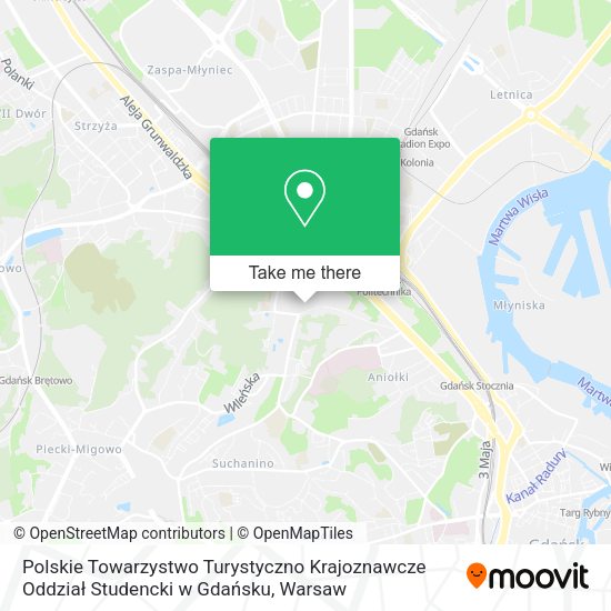 Polskie Towarzystwo Turystyczno Krajoznawcze Oddział Studencki w Gdańsku map