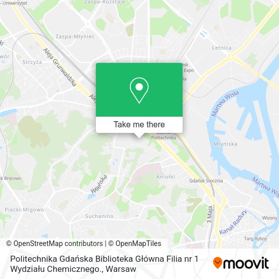 Politechnika Gdańska Biblioteka Główna Filia nr 1 Wydziału Chemicznego. map