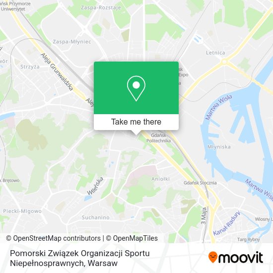 Pomorski Związek Organizacji Sportu Niepełnosprawnych map