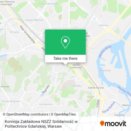 Komisja Zakładowa NSZZ Solidarność w Politechnice Gdańskiej map