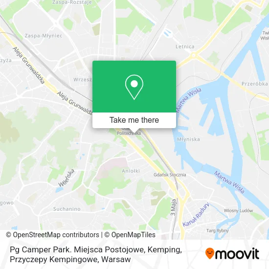 Карта Pg Camper Park. Miejsca Postojowe, Kemping, Przyczepy Kempingowe