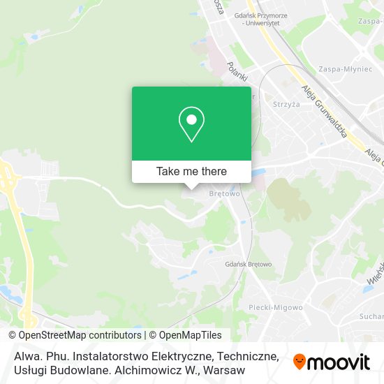 Карта Alwa. Phu. Instalatorstwo Elektryczne, Techniczne, Usługi Budowlane. Alchimowicz W.