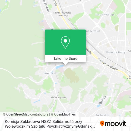 Komisja Zakładowa NSZZ Solidarność przy Wojewódzkim Szpitalu Psychiatrycznym-Gdańsk map