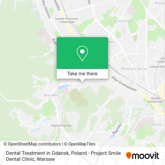 Dental Treatment in Gdansk, Poland - Project Smile Dental Clinic map