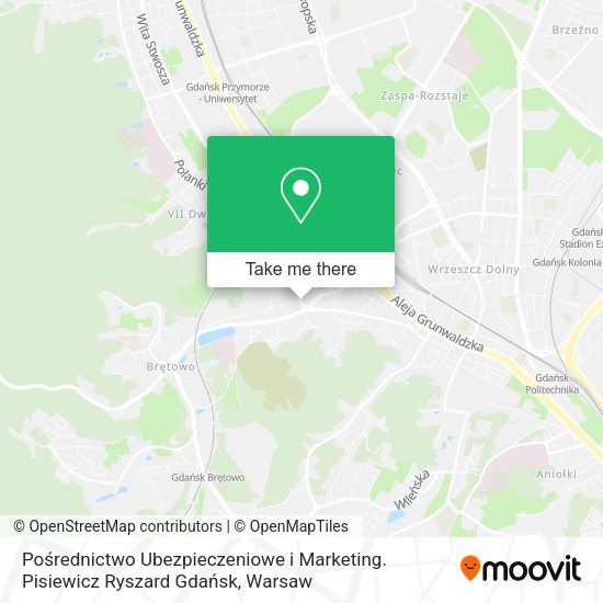 Карта Pośrednictwo Ubezpieczeniowe i Marketing. Pisiewicz Ryszard Gdańsk